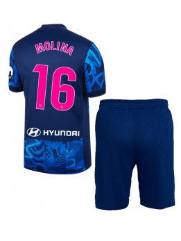 Atletico Madrid Nahuel Molina #16 Ausweichtrikot für Kinder 2024-25 Kurzarm (+ Kurze Hosen)